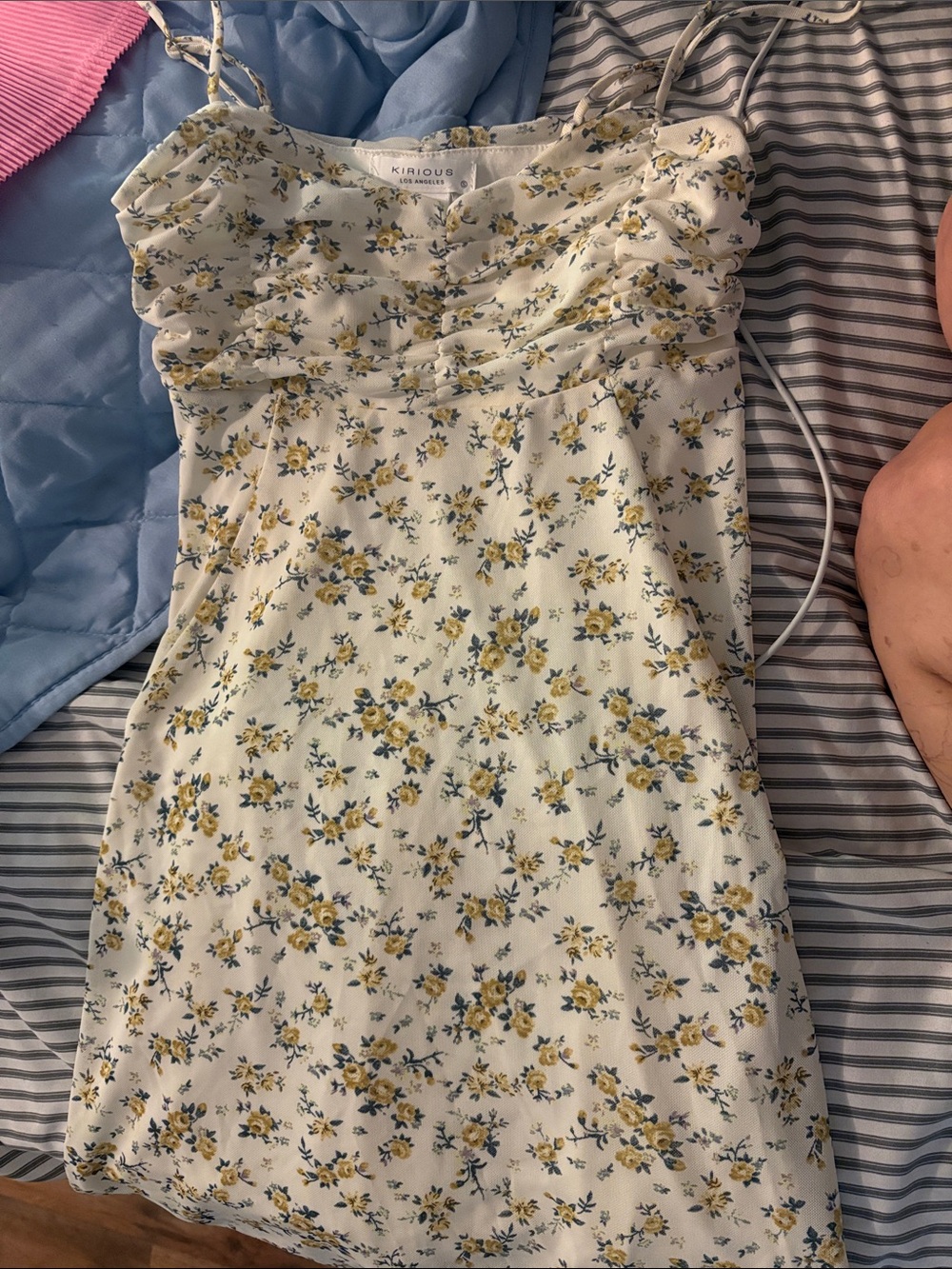 Kirlous Girls' White & Yellow Floral Sundress